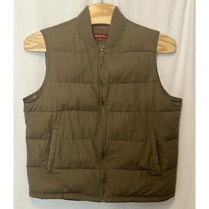 Moreno Men's Size XL Khaki/Tan Puffer Vest Full Front Closure Zip Ribbed Collar